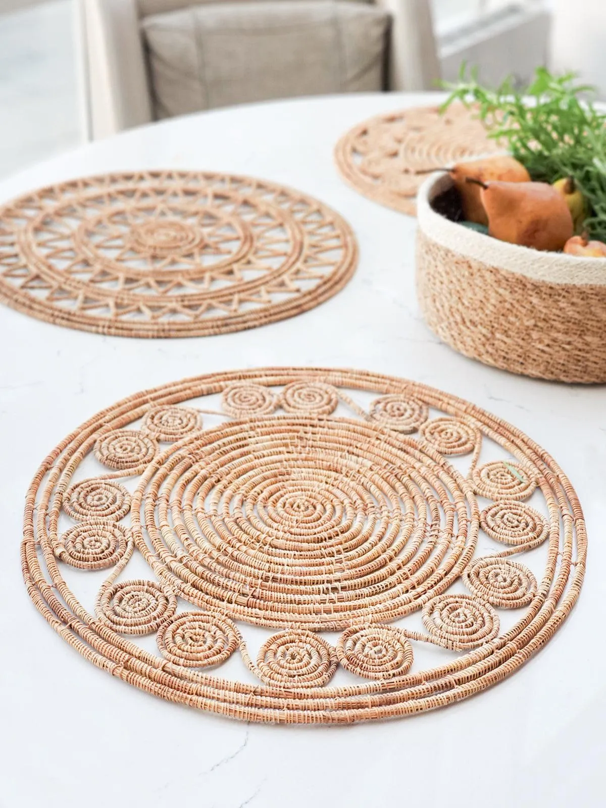 Bayu Woven Palm Fiber Placemat | Natural (Set of 2)