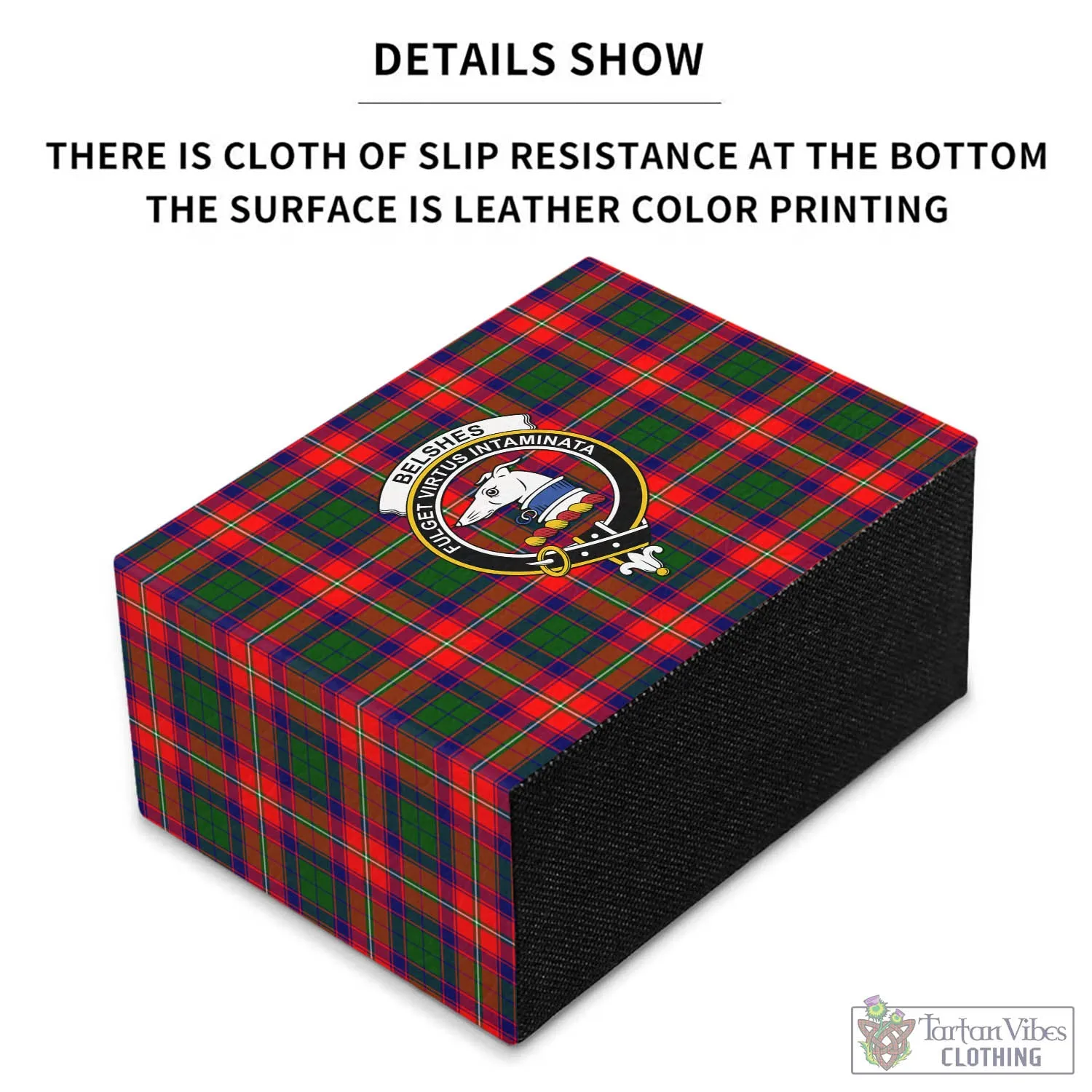 Belshes Tartan Pen Holder with Family Crest