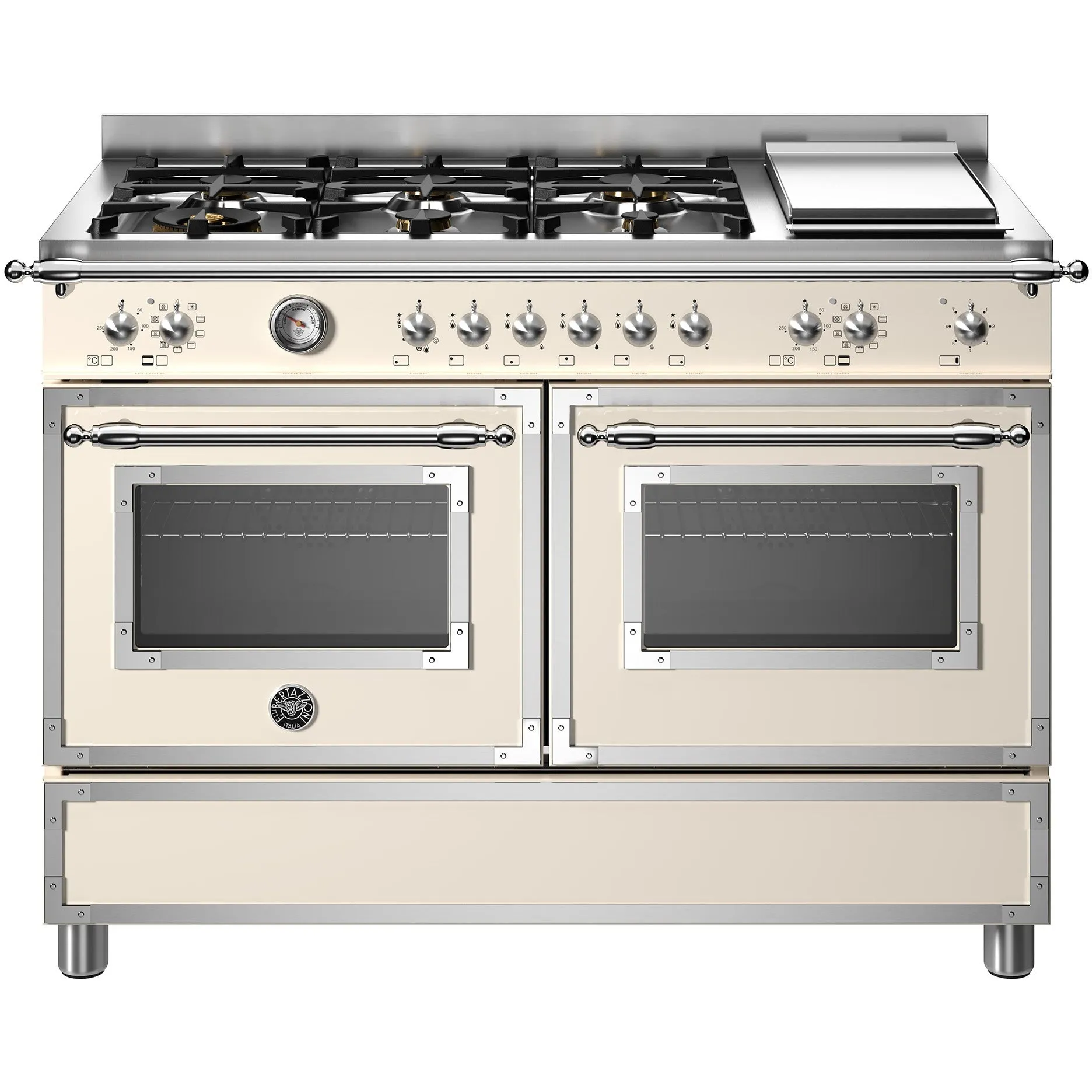 Bertazzoni Heritage 120cm Dual Fuel Range Cooker - Avorio | HER126G2EAVT
