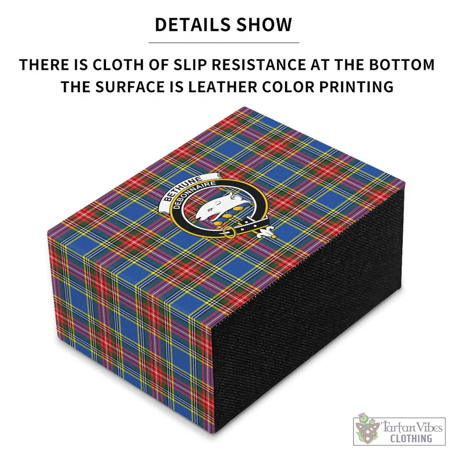 Bethune Tartan Pen Holder with Family Crest