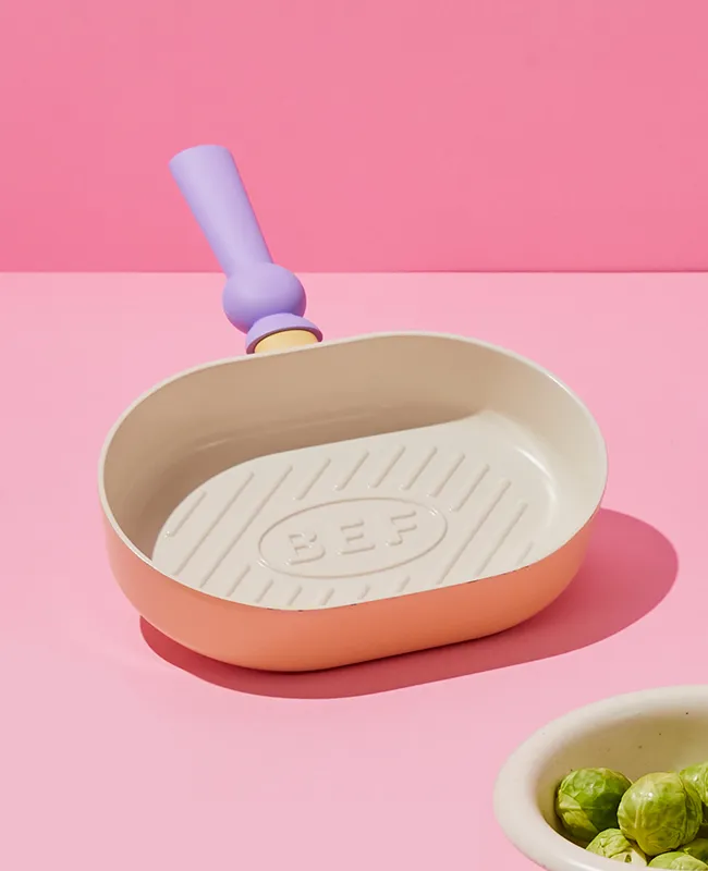 Better finger Cast Aluminum Grill Pan Oval Shaped 10" - IH (No lid)