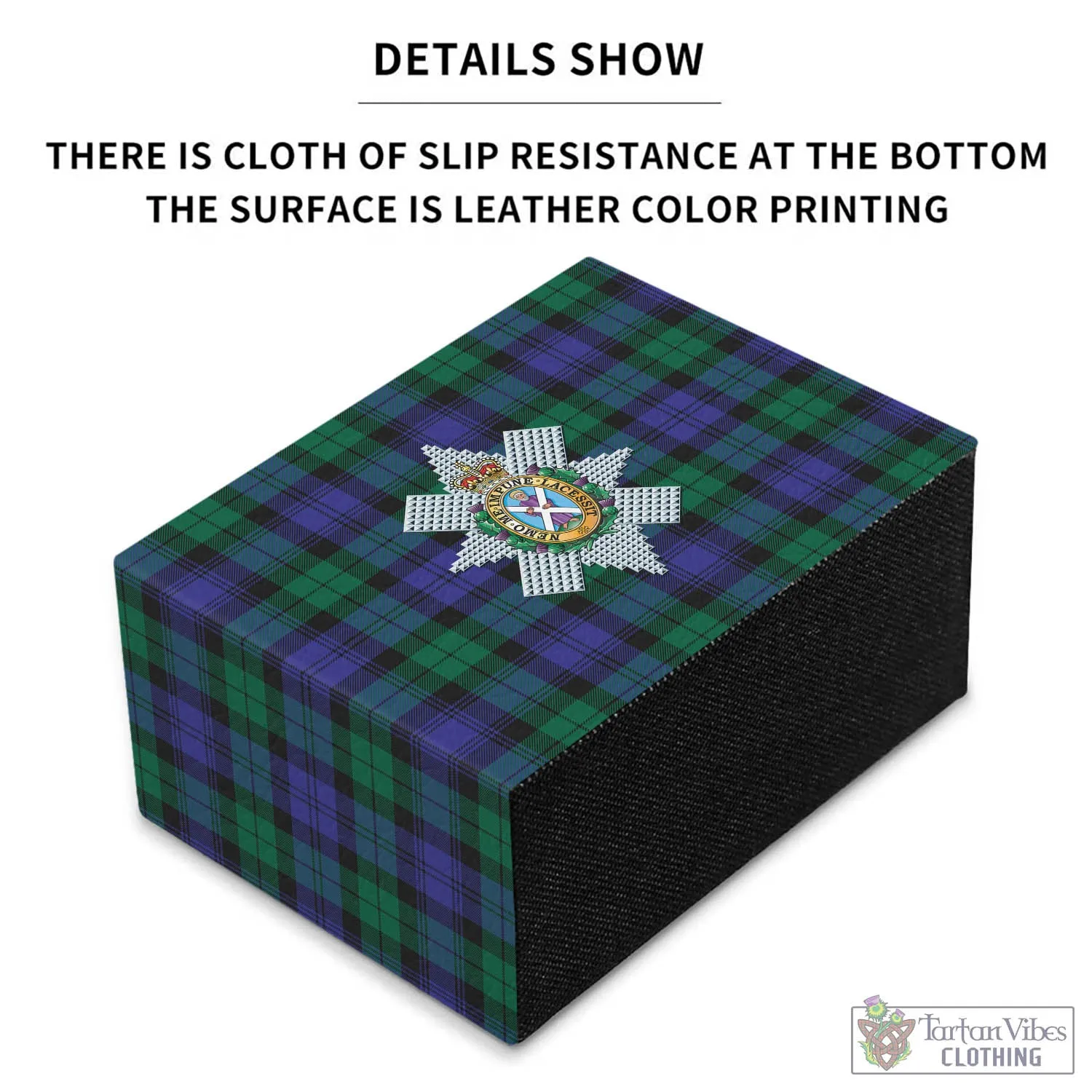 Black Watch Modern Tartan Pen Holder with Family Crest