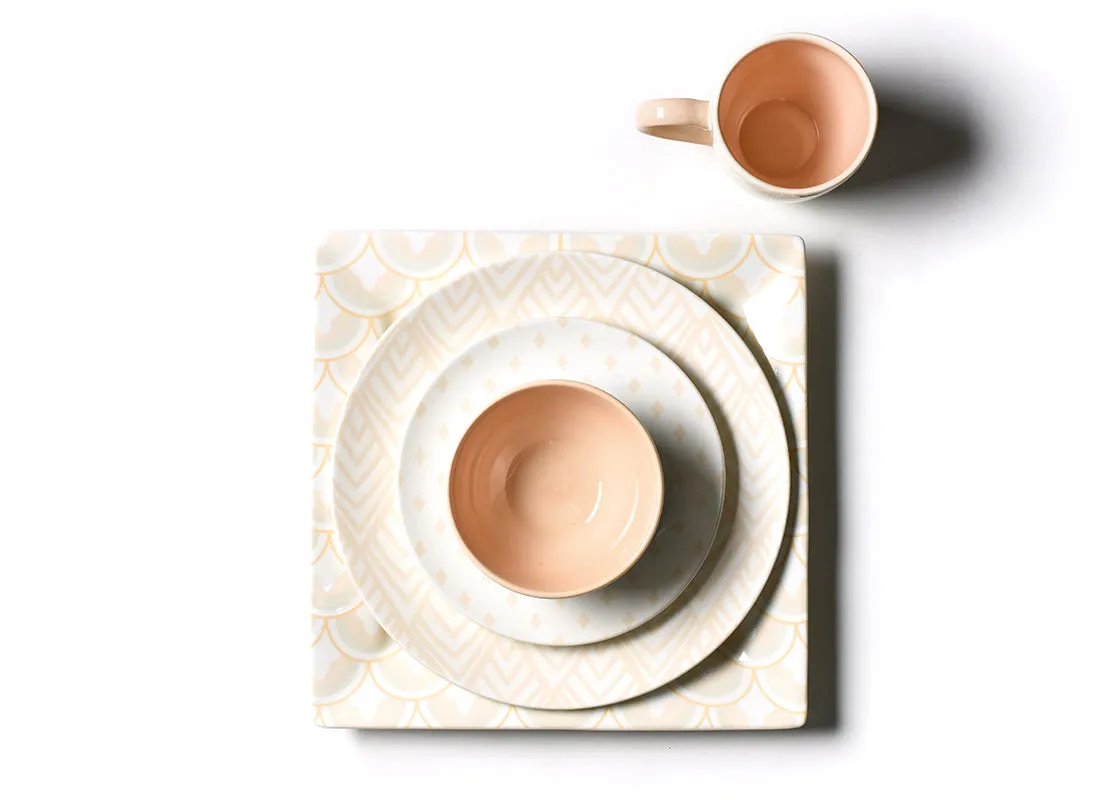 Blush Layered Arabesque Square Platter, Set of 4