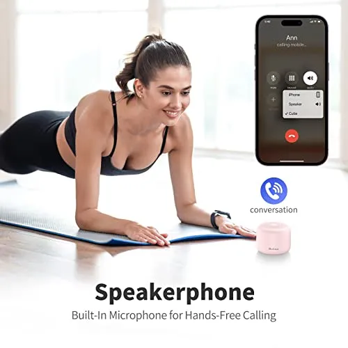 Bobtot Portable Bluetooth Speakers with Strap Easy to Carry, Wireless IPX5 Waterproof Mini Speaker with Loud Stereo Sound,15 Hours Playtime, Rechargeable Battery, Built-in Microphone, Black