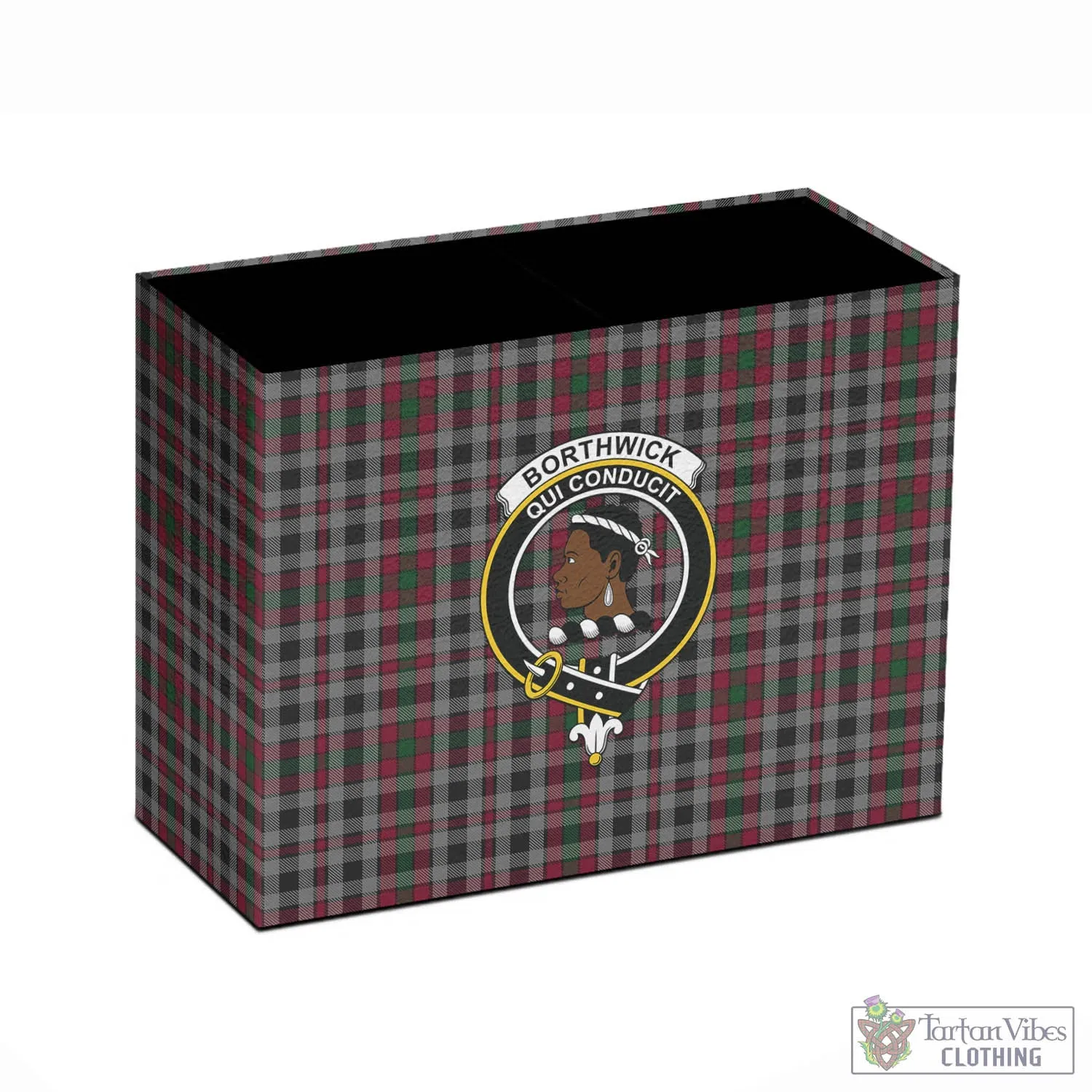 Borthwick Tartan Pen Holder with Family Crest