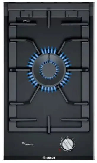 Bosch Series 6 DWB98JQ50B Wall-mounted cooker hood 90 cm   PRA3A6B70K Series 8 Domino gas hob 30 cm Ceramic, Black   PIB375FB1E Series 6 Domino induction hob 30 cm Black