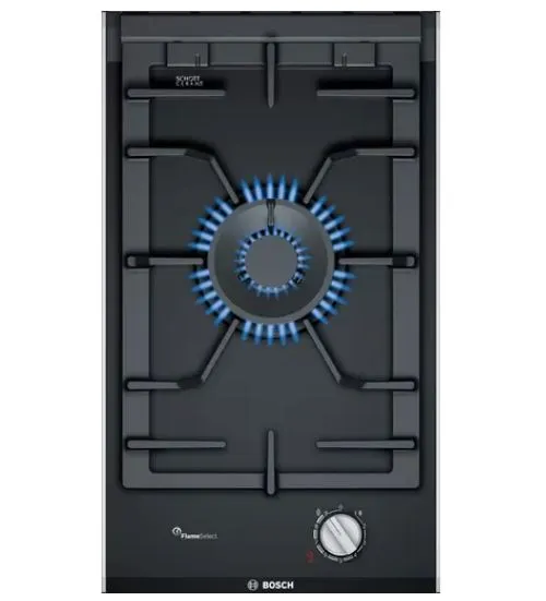 Bosch Series 6 DWB98JQ50B Wall-mounted cooker hood 90 cm   PRA3A6B70K Series 8 Domino gas hob 30 cm Ceramic, Black   PIB375FB1E Series 6 Domino induction hob 30 cm Black