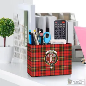 Brodie Modern Tartan Pen Holder with Family Crest