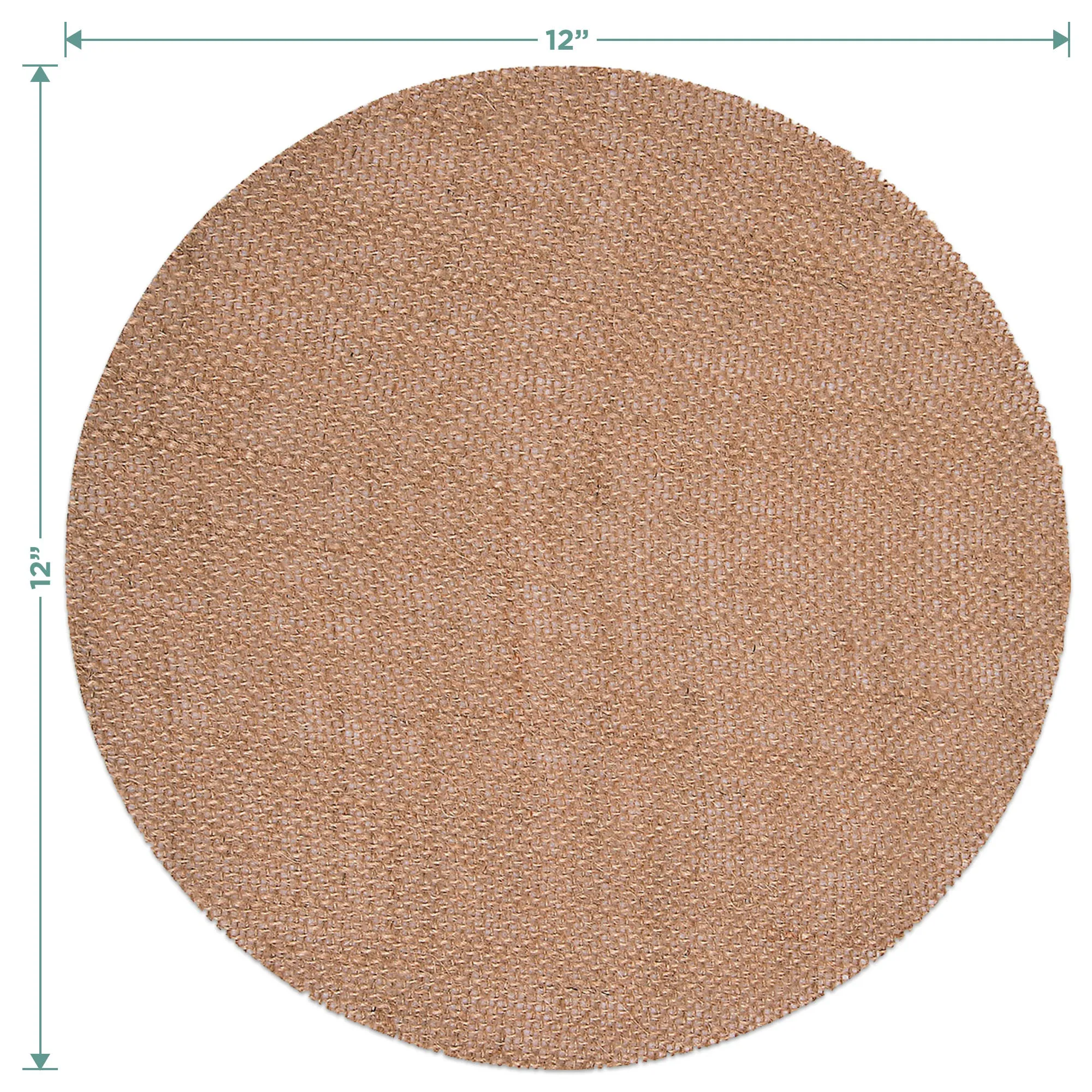 Burlap Round Placemats - 12" Diameter Burlap Circle Rustic Table Decorations (Set of 24)