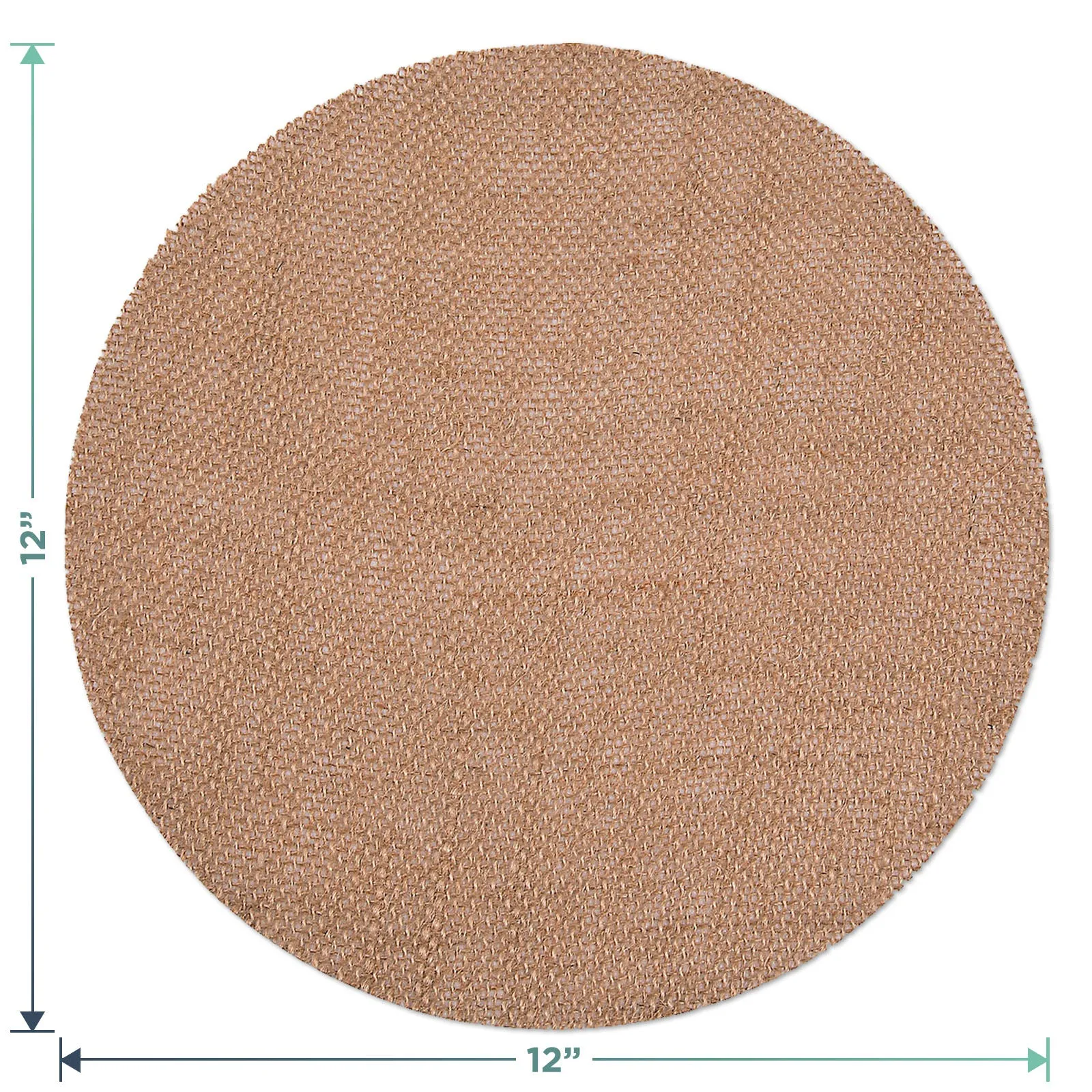 Burlap Round Placemats - 12" Diameter Burlap Circle Rustic Table Decorations (Set of 6)