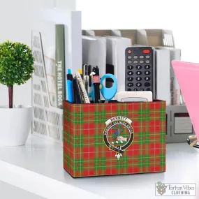 Burnett Tartan Pen Holder with Family Crest
