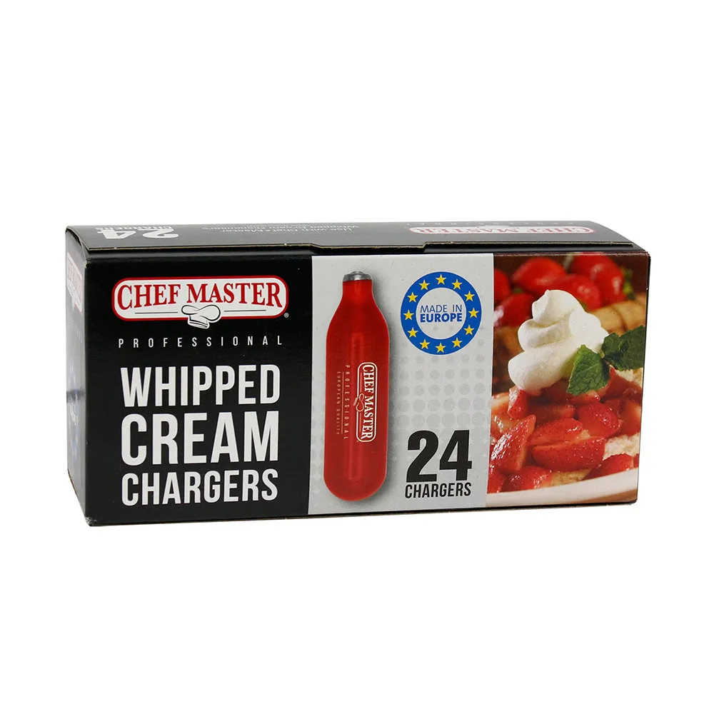 Chef Master Professional Whipped Cream Chargers Nitrous Oxide Canisters 24 Pack
