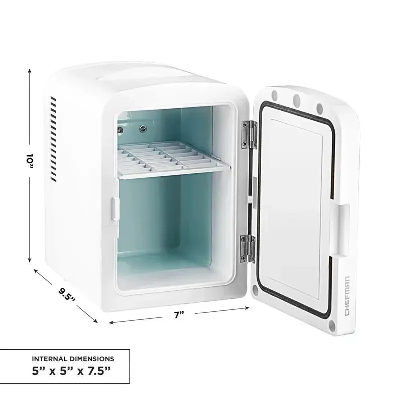 Chefman 0.14 Cubic Feet Portable Countertop Mini Fridge
