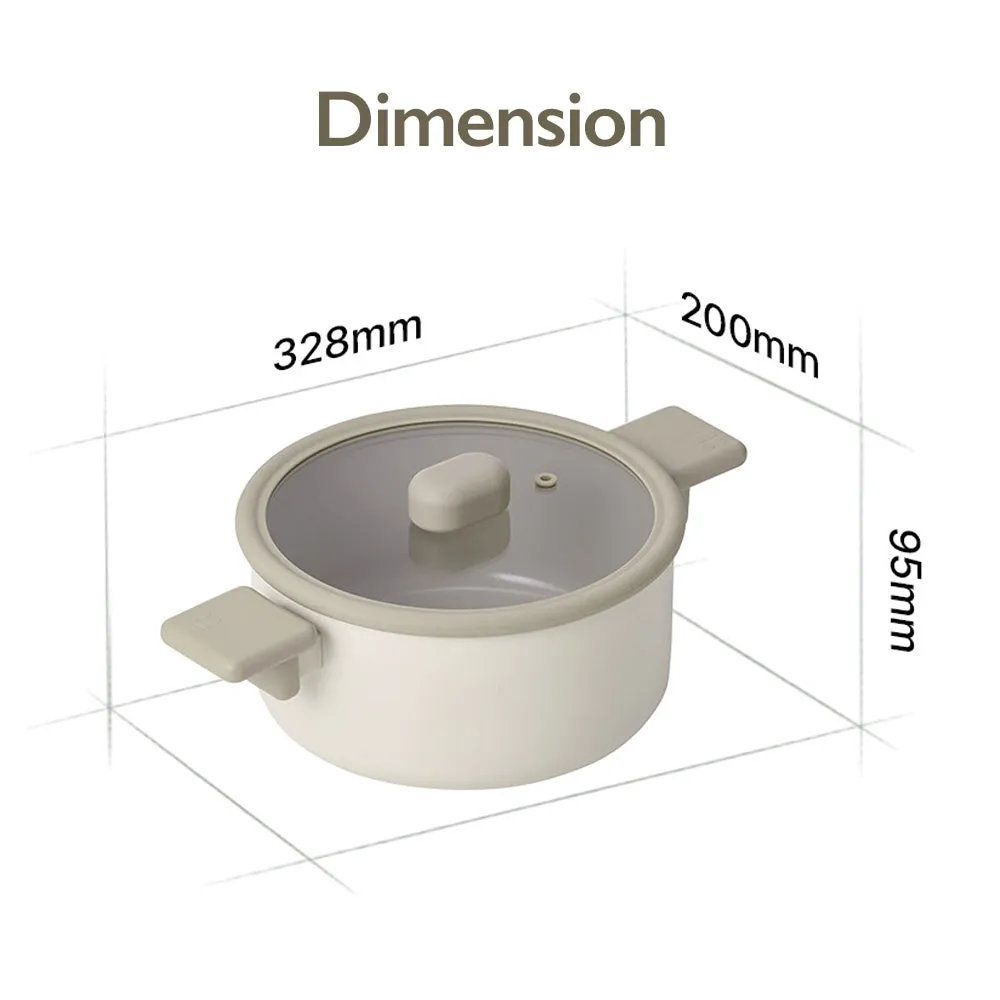 Chou Chou Casserole 8" with Silicone Rim Glass Lid - Full IH Compatible