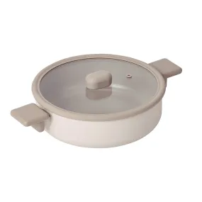 Chou Chou Low Casserole 9.4" with Silicone Rim Glass Lid - Full IH Compatible