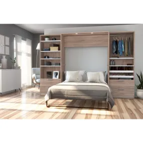 Cielo Full Murphy Wall Bed with 2 Closet Organizers with Drawers - Available in 2 Colours