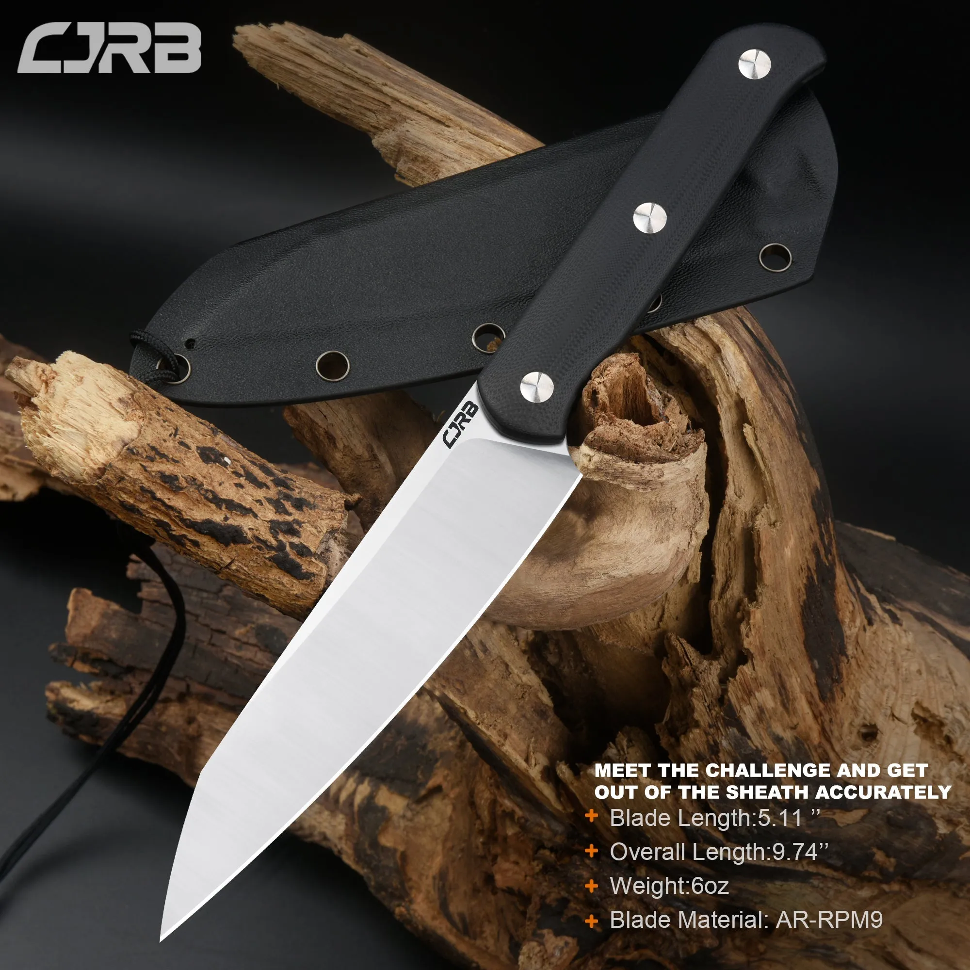 CJRB Silax J1921b AR-RPM9 Steel Blade G10 Handle Fixed Blade Knives
