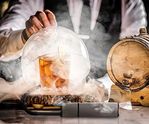 Cocktail Smoker Kit - Drink Smoker | Whiskey Smoker | Smoke Meat, Drink & Food Indoor Infuser Gift | INCLUDES WOOD CHIPS | Bourbon Smoker Kit