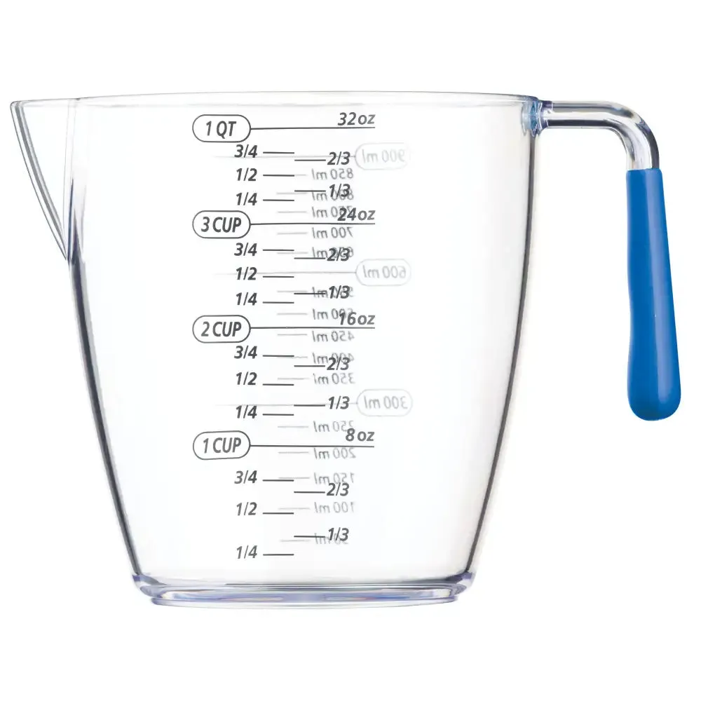 Colourworks 3 Piece Acrylic Measuring Jug Set - Blue / Green / Red / Purple