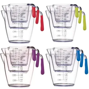 Colourworks 3 Piece Acrylic Measuring Jug Set - Blue / Green / Red / Purple