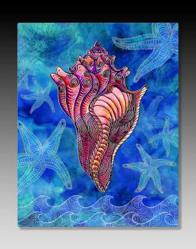 Conch Shell Aluminum Wall Art