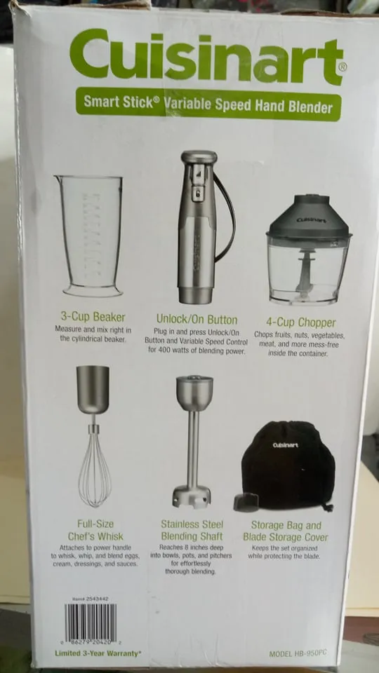 Cuisinart  Smart Stick Variable Speed Hand Blender, Stainless Steel