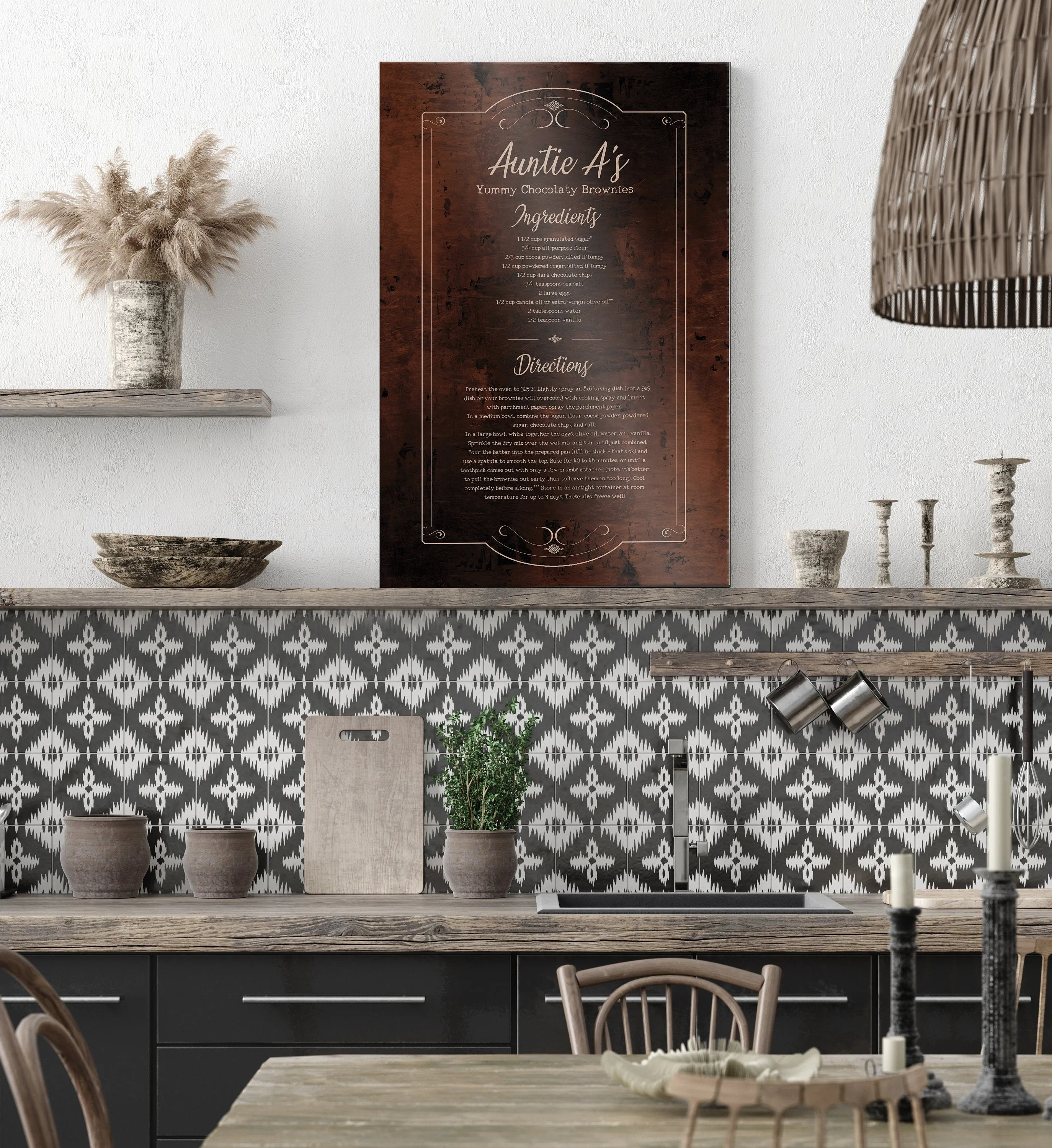 Custom Country Recipe Plaque