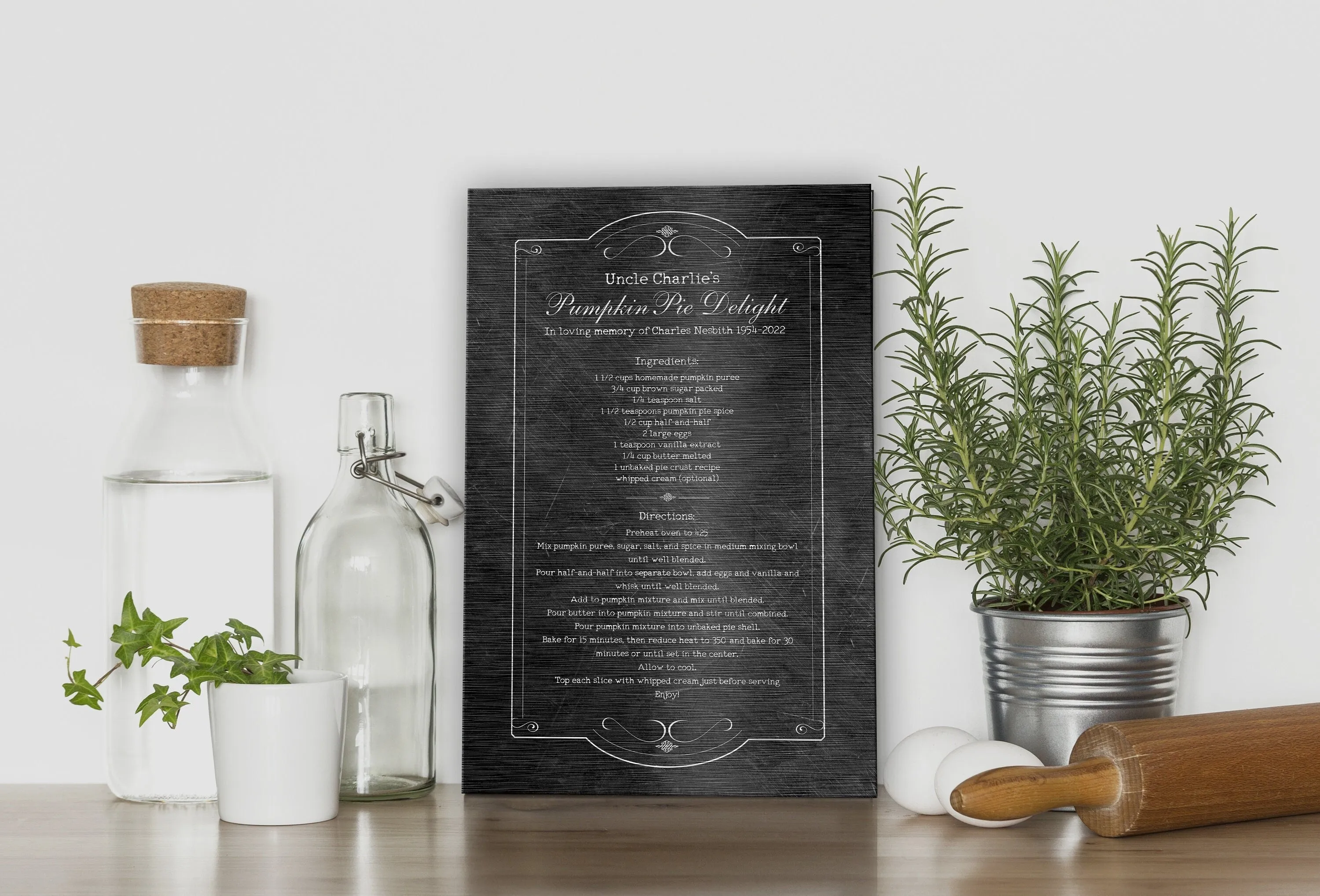 Custom Handwritten Recipe Sign