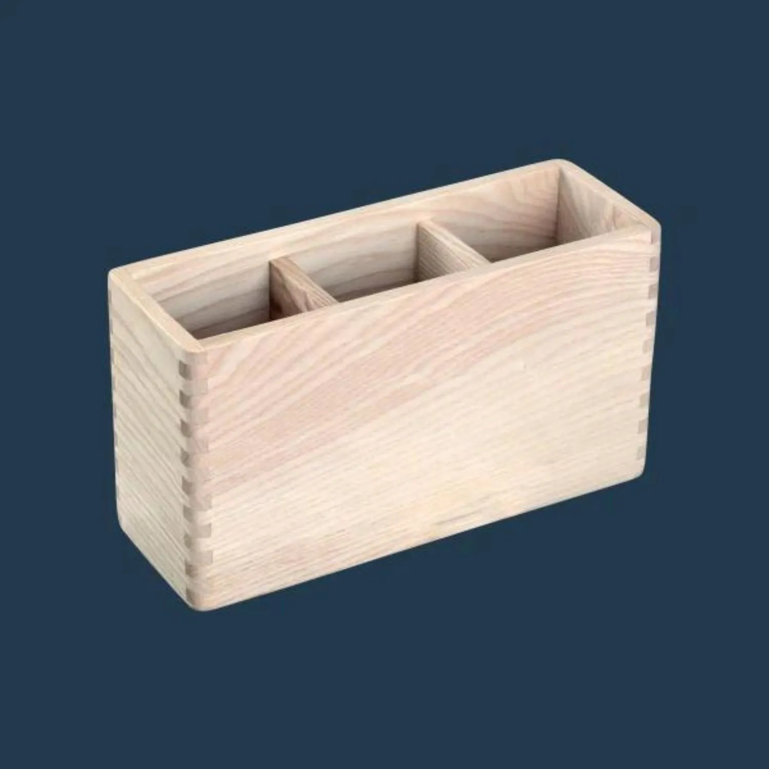Cutlery Caddy | Canadian Ash Wood | 3 Compartments | Smart Construct | 8"