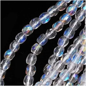 Czech Fire Polished Glass Beads 2.0mm Round Crystal AB (1 Strand)