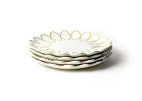 Deco Gold Scallop Platter, Set of 4