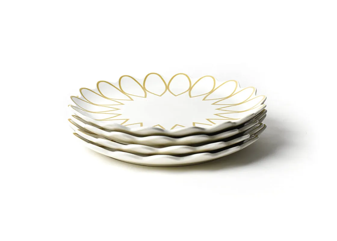 Deco Gold Scallop Platter, Set of 4