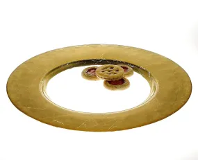 Decorative Serving Tray with Genuine Gold Leaf Plated Pattern