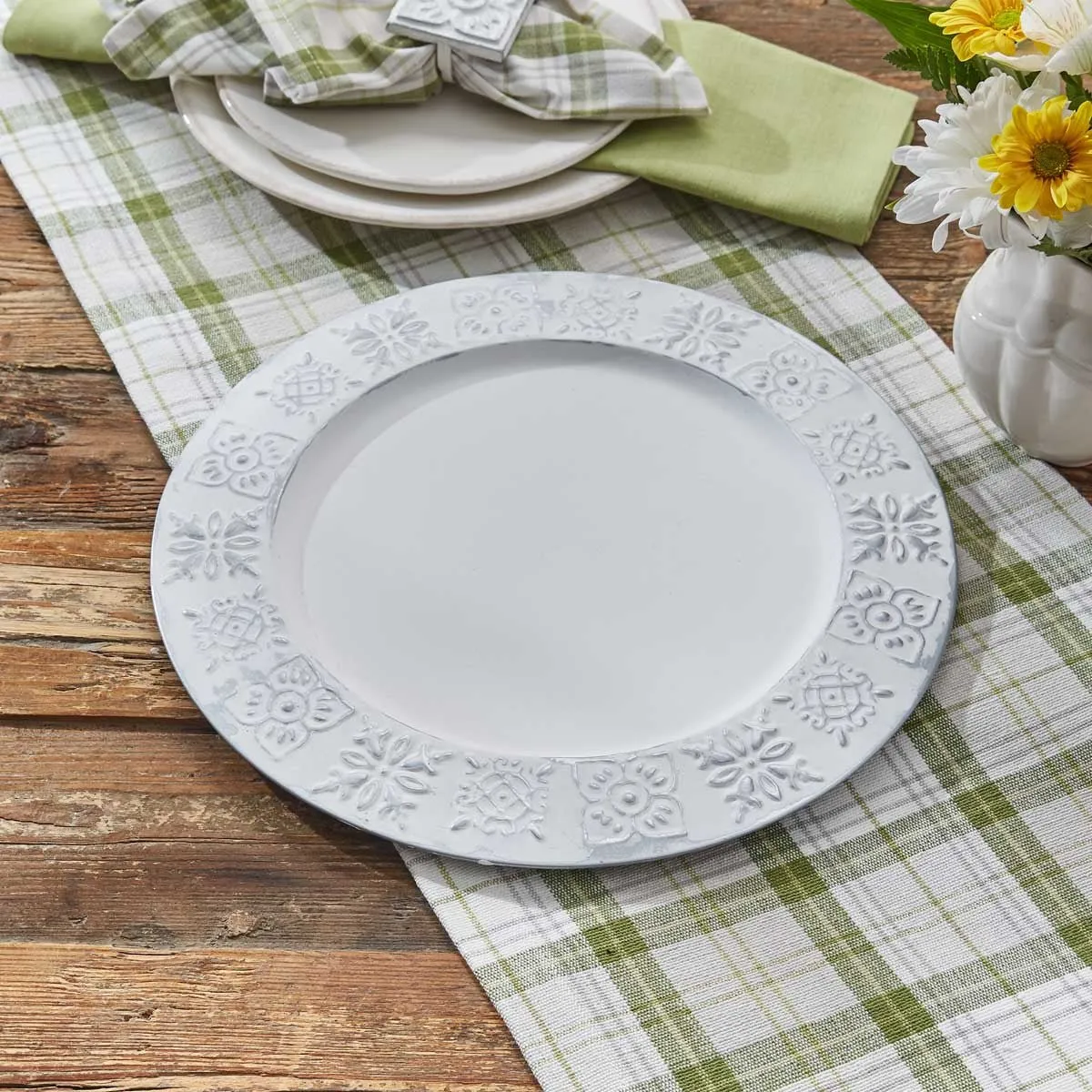 Distressed Tile Charger Plate