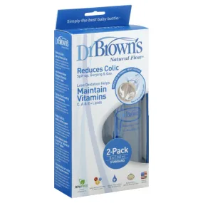 DR. BROWN'S - Natural Flow Polypropylene Bottles Clear - 2 Count (8 oz. each)