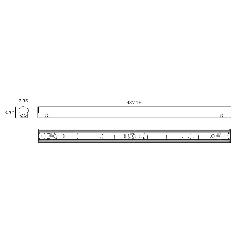 E6SLB 4-ft 35W/40W/45W LED Strip Light with Emergency Battery, CCT Selectable