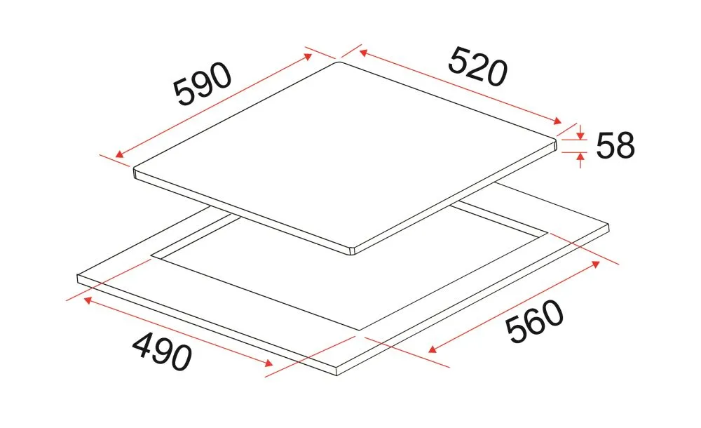 EF HB BI 583 A 60cm Ceramic  Built-in Induction Hob HBBI583A