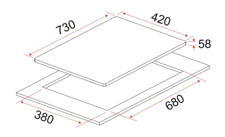EF HB IV 2734 A 70cm Radiant Combi  Built-in Induction Hob HBIV2734A