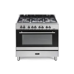 Elba Classic 90cm 5 Burner Gas Cooker With Gas Oven Silver