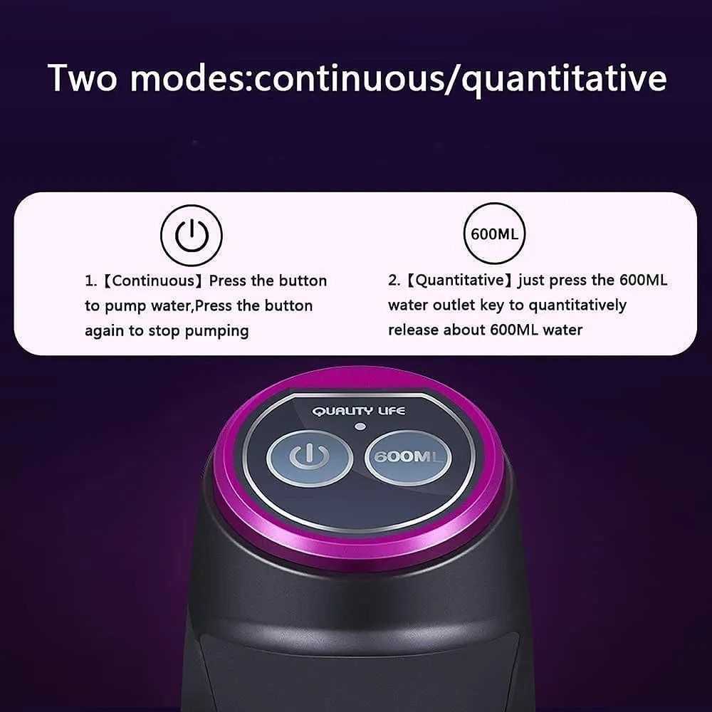 Electric Rechargeable Portable Drinking Water Dispenser Pump for 5 Gallon Bottle, Micro USB Charging