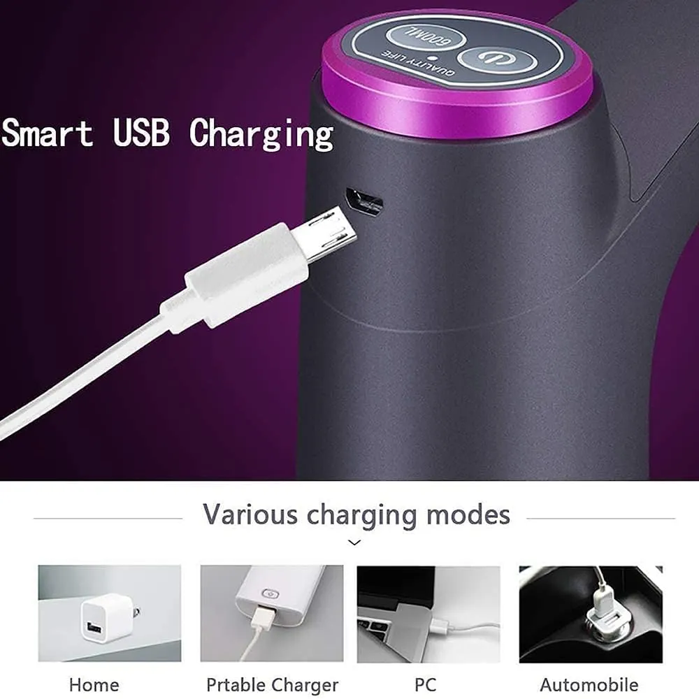 Electric Rechargeable Portable Drinking Water Dispenser Pump for 5 Gallon Bottle, Micro USB Charging