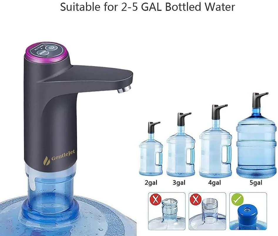 Electric Rechargeable Portable Drinking Water Dispenser Pump for 5 Gallon Bottle, Micro USB Charging