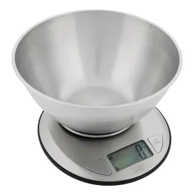 Electronic Kitchen Scales Silver With Stainless Steel Bowl 1.8L