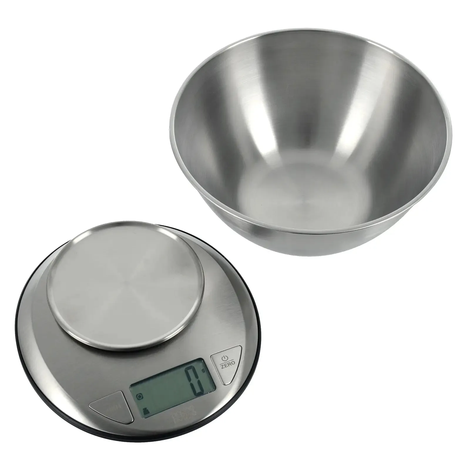 Electronic Kitchen Scales Silver With Stainless Steel Bowl 1.8L