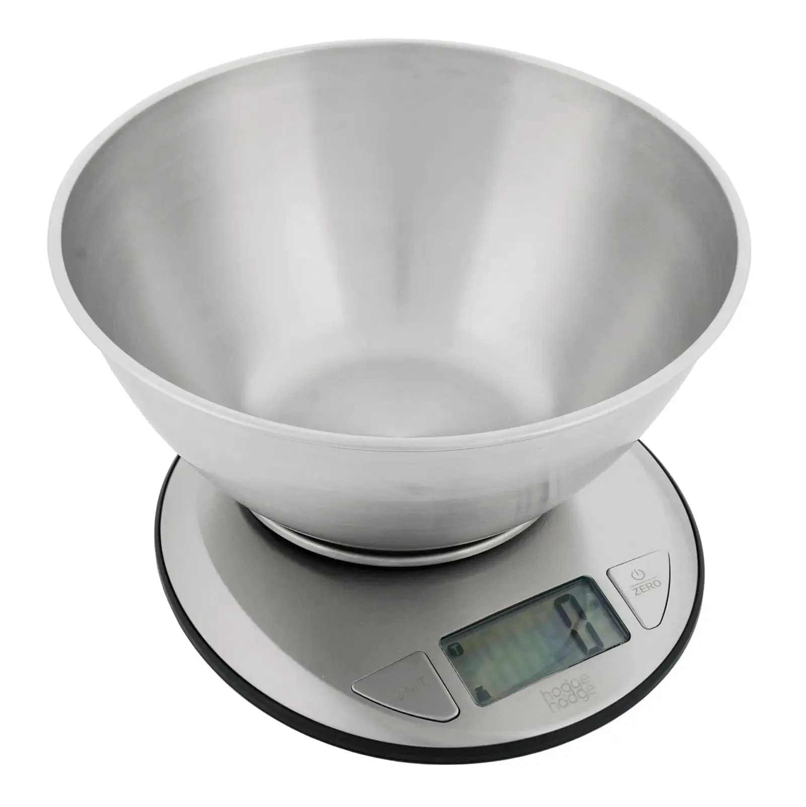 Electronic Kitchen Scales Silver With Stainless Steel Bowl 1.8L