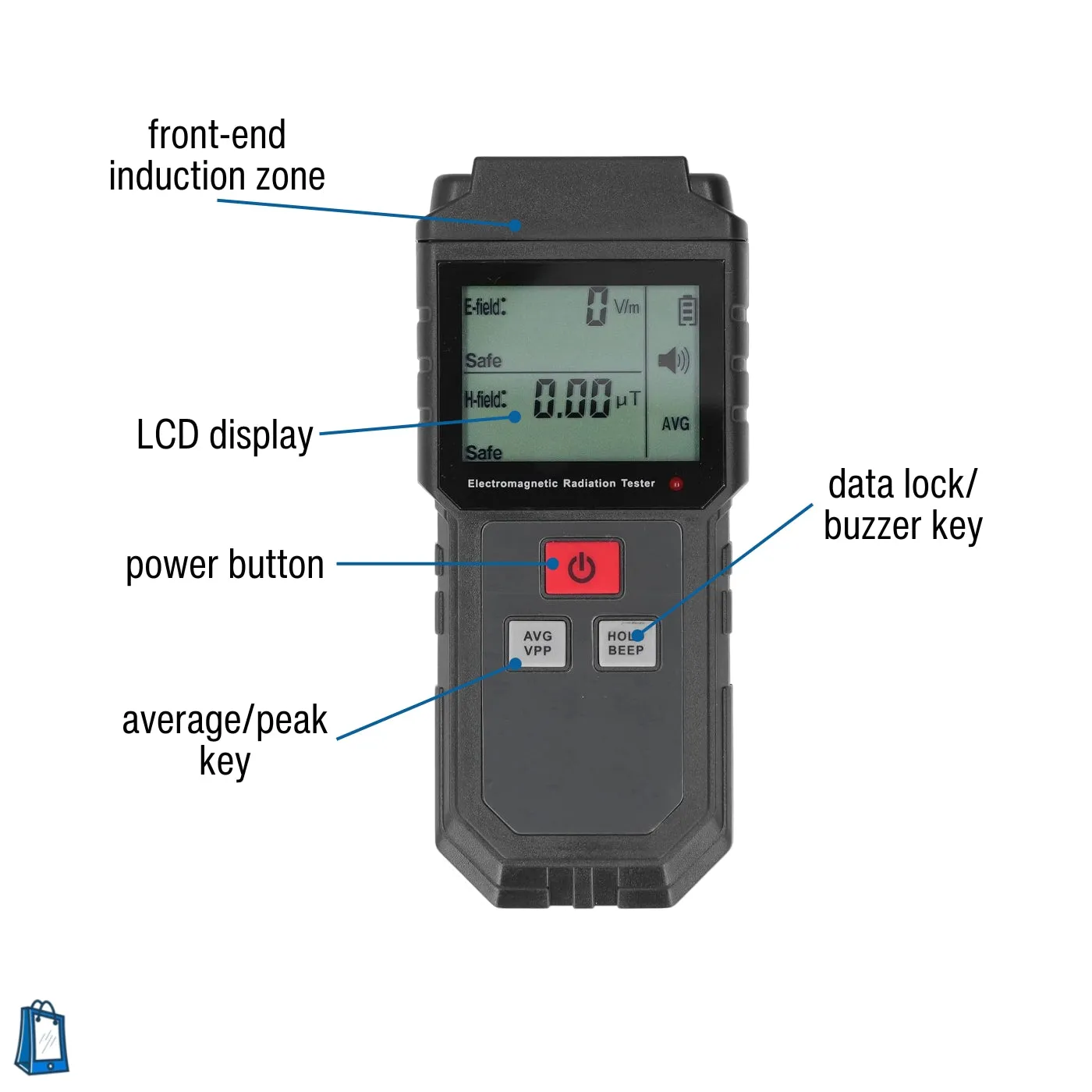 EMF Meter Anti-Radiation Monitor Portable Electromagnetic Tester