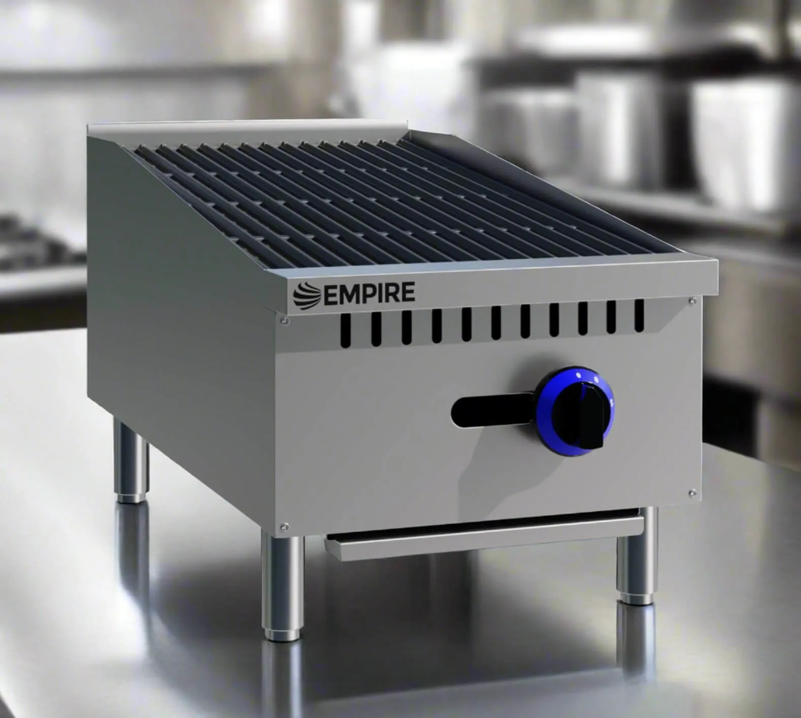 Empire Single Burner Gas Countertop Chargrill Charbroiler 300mm Wide - EMP-RFS-15-R-OZ