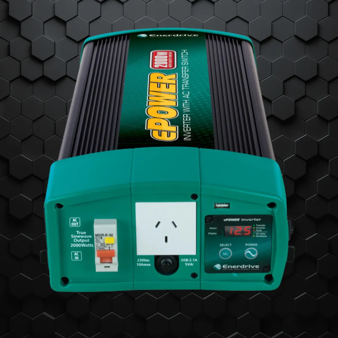 Enerdrive | ePOWER 2000W | 12V Pure Sine Wave Inverter with RCD & AC Transfer Switch