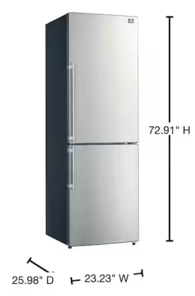 Forno 11.1 cu. ft. No Frost Bottom Mount Refrigerator in Stain FFFFD1948-24RS