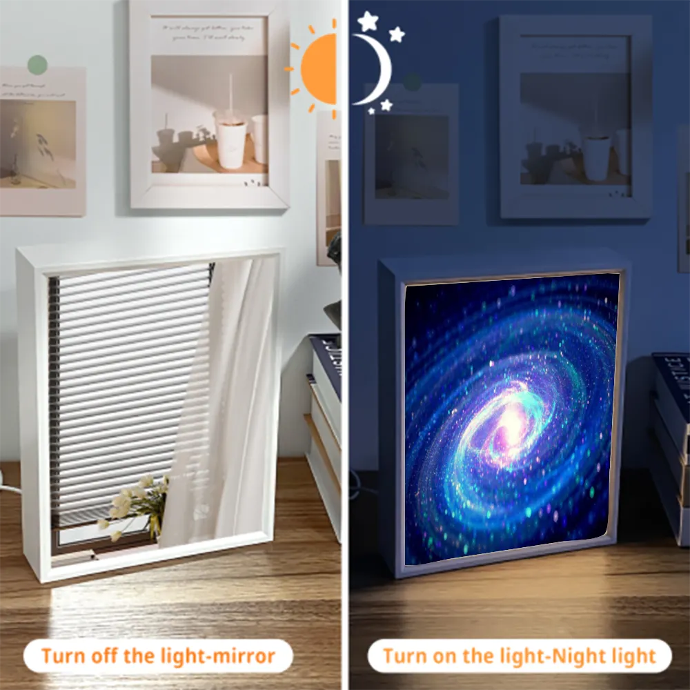 Galaxy Custom Acrylic Mirror Night Light USB Charge, Home Bedroom Bedside Lamp Table Light